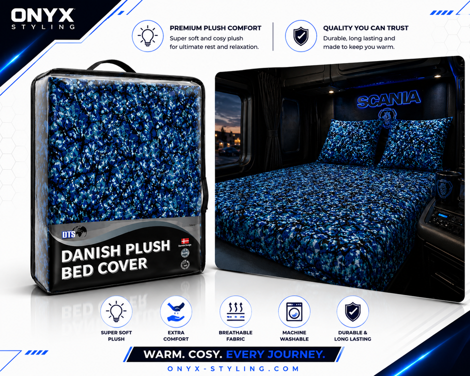 Danish Plush Design Blue Bed Cover (Single) – 140 x 200cm with Pillowcase