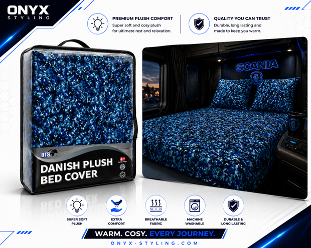 Danish Plush Design Blue Bed Cover (Single) – 140 x 200cm with Pillowcase