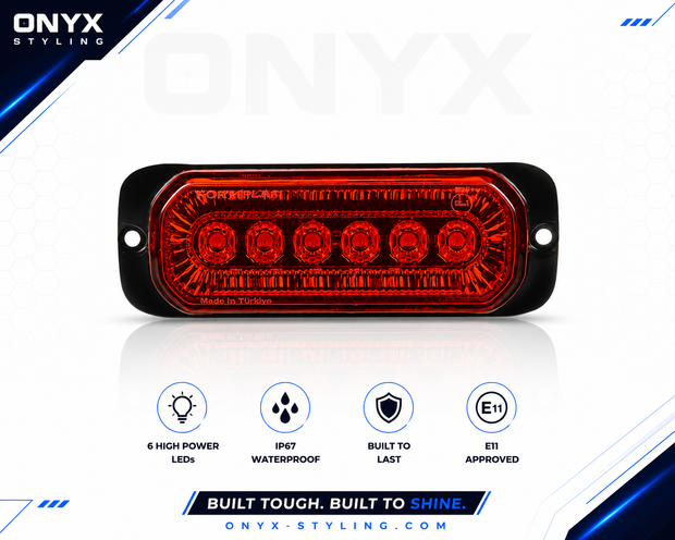 24 LED Amber Marker & Strobe Light – 12V/24V Dual Function Warning Light (13cm) Twin Pack