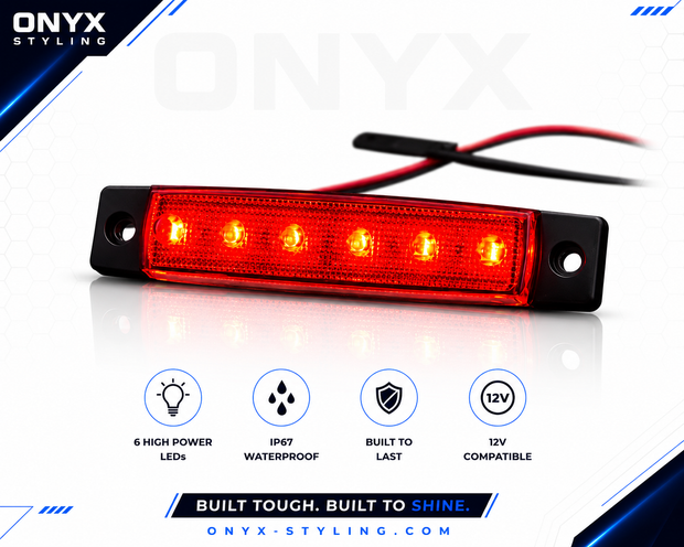 6 LED Amber Side Marker Light – 12V/24V Universal Truck & Trailer Indicator 5pc Pack