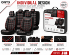 Eco Leather GTI Sports Seat Covers – Black with Red Stitching – Full Set Front & Rear – Universal Fit