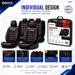 Eco Leather GTI Sports Seat Covers – Black with Red Stitching – Full Set Front & Rear – Universal Fit