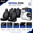 Eco Leather GTI Sports Seat Covers – Black with Grey Stitching – Full Set Front & Rear – Universal Fit