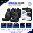 Premium GTI Style Universal Car Seat Covers Full Set – Blue Stitch, 7-Layer Comfort, Airbag Compatible