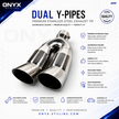 Universal Dual Y Pipe Chrome Exhaust Tip 62mm Inlet – Twin 60mm Outlet Tailpipe Upgrade