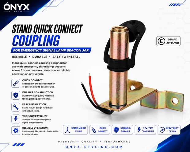 12V–24V Quick Connect Beacon Mounting Stand – Fixed Bracket for Emergency Lamp