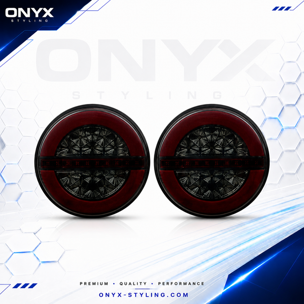 Smoked LED Hamburger Rear Light 130mm – Neon Stop / Tail / Dynamic Indicator 12V–24v