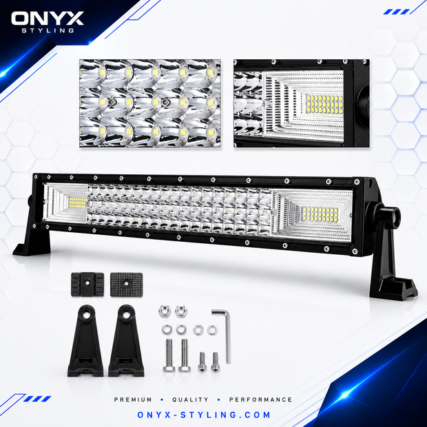 20” (55cm) 324W LED Light Bar 7D Dual Beam Spot & Flood 12–24V Off-Road Work Light HAL320