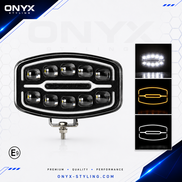 55W High Power LED Driving Light 12V–24V White & Amber | Spot Beam | ECE R10 R148 R149 | IP67 HAL258