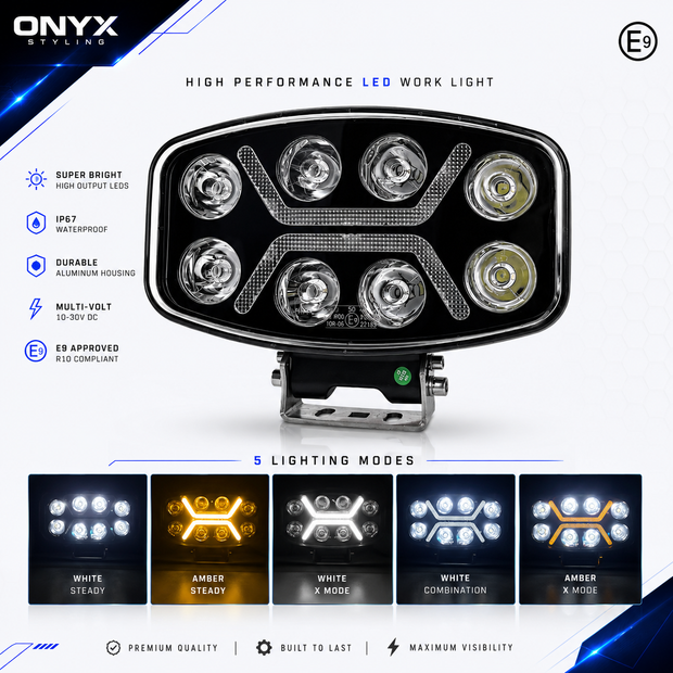 10” 90W LED Spot Light White/Yellow 12-24V – High Power Spot Beam, IP67 HAL136
