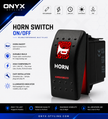 12-24V LED Horn Switch ON/OFF Button – Red Backlit, 5 Pin Universal Rocker Switch C00509