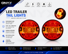 Pair LED Stop Light Set Hamburger Lights Slim design 14cm, 12V-24V