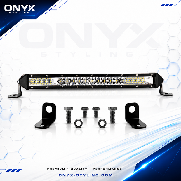 11” 72W 24 LED Light Bar – Ultra Slim Single Row 12/24V Dual Voltage Spot/Flood