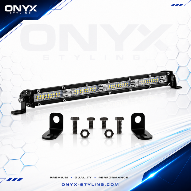 13” 108W 36 LED Light Bar – Ultra Slim Single Row 12/24V Dual Voltage Spot/Flood