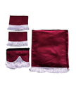 12cm PELMET ALCANTARA new RED (MAROON) with white fringes & Velcro