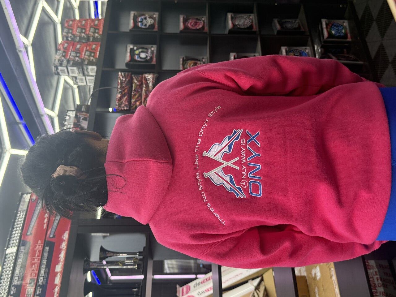 Ladies Hot Pink Hoodie - 400GSM Ultra Comfort Embroidered Front & Back