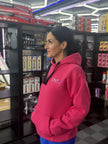 Ladies Hot Pink Hoodie - 400GSM Ultra Comfort Embroidered Front & Back