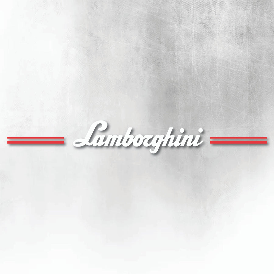 LAMBORGHINI RED AND WHITE WINDOW DECAL