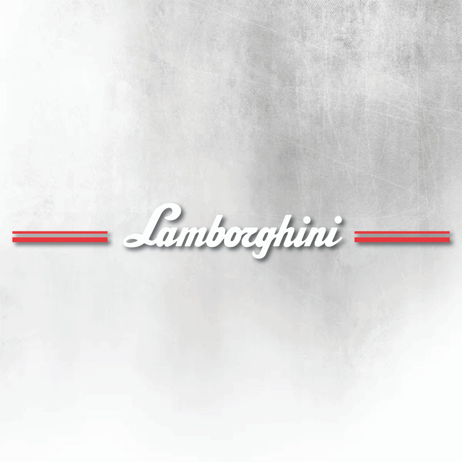 LAMBORGHINI RED AND WHITE WINDOW DECAL