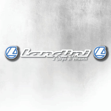 LANDINI BLUE AND WHITE WINDSCREEN DECAL