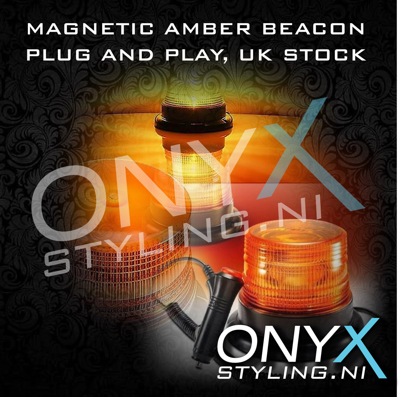 MAGNETIC AMBER WARNING BEACON 12V OR 24V