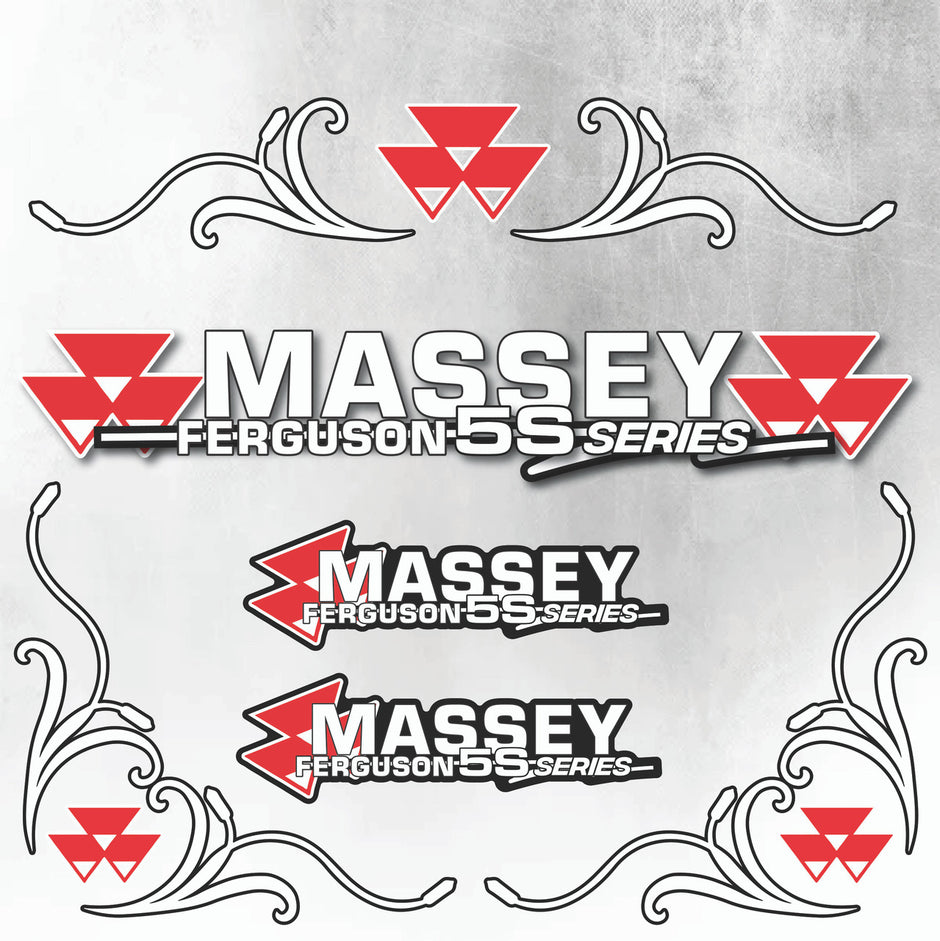Massey Ferguson 5S Silver & Black New Style Decal