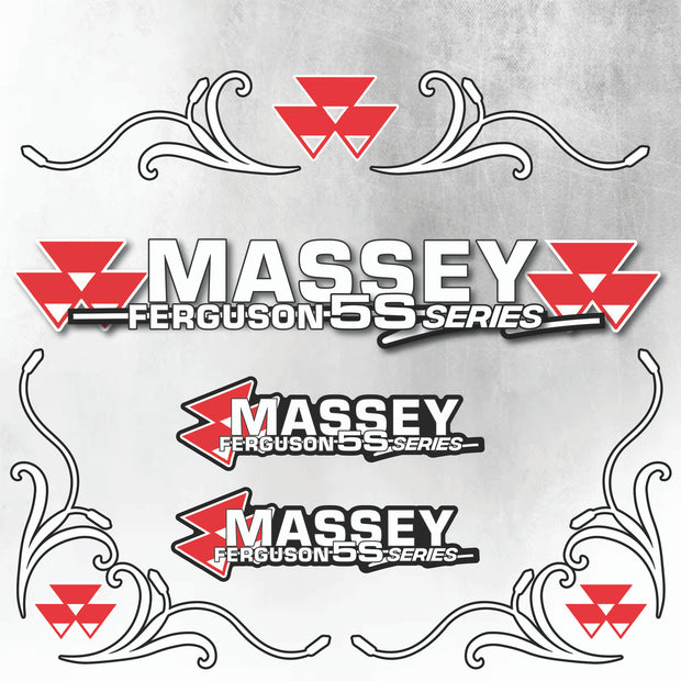 Massey Ferguson 5S Silver & Black New Style Decal