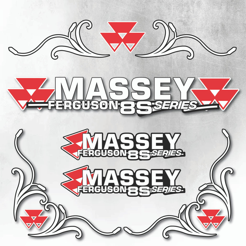 Massey Ferguson 8S Silver & Black New Style Decal