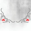 Massey Ferguson New Style SIDE WINDOW SWIRLS - PAIR Red & Silver