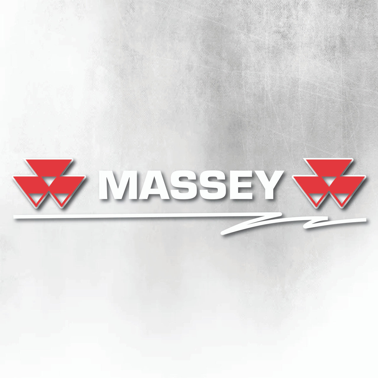 MASSEY RED & WHITE WITH SWIRL LOGO WINDOW DECAL