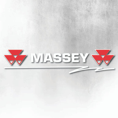 MASSEY RED & WHITE WITH SWIRL LOGO WINDOW DECAL