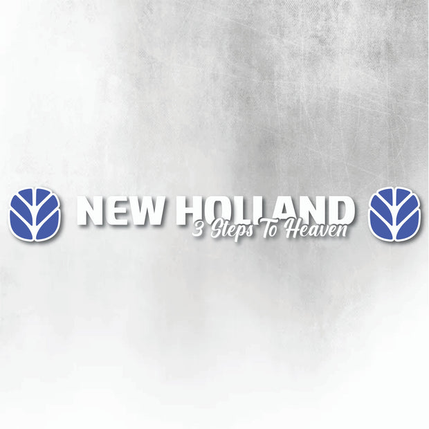 NEW HOLLAND BLUE AND WHITE 3 STEPS TO HEAVEN WINDOW DECAL