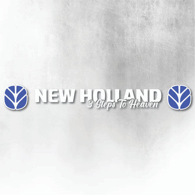 NEW HOLLAND BLUE AND WHITE 3 STEPS TO HEAVEN WINDOW DECAL