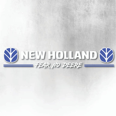 NEW HOLLAND BLUE AND WHITE FEAR NO DEERE WINDOW DECAL