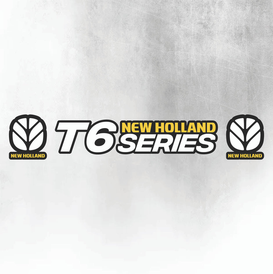 New Holland T6 Series White & Black New Style Decal