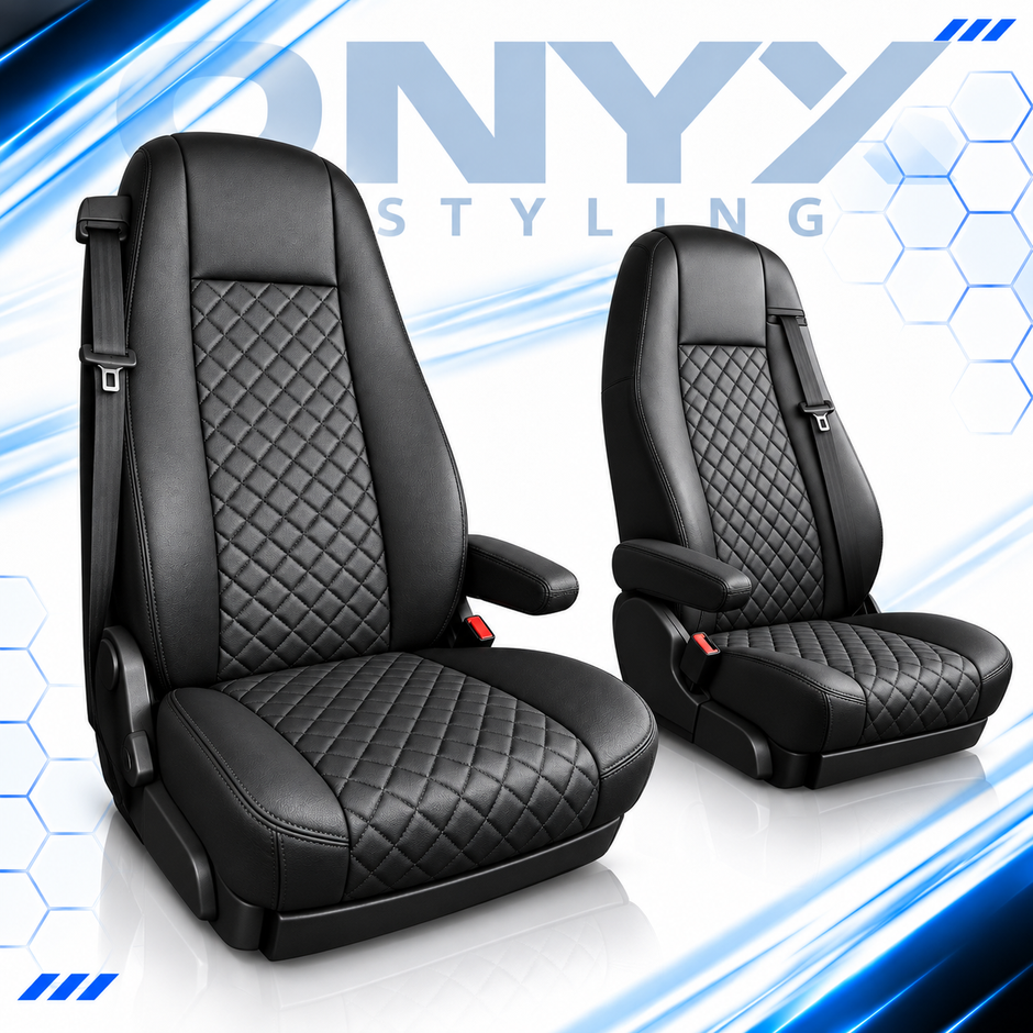 DAF XF (2015–2021) Luxury Eco-Leather Seat Covers – Driver & Passenger Set