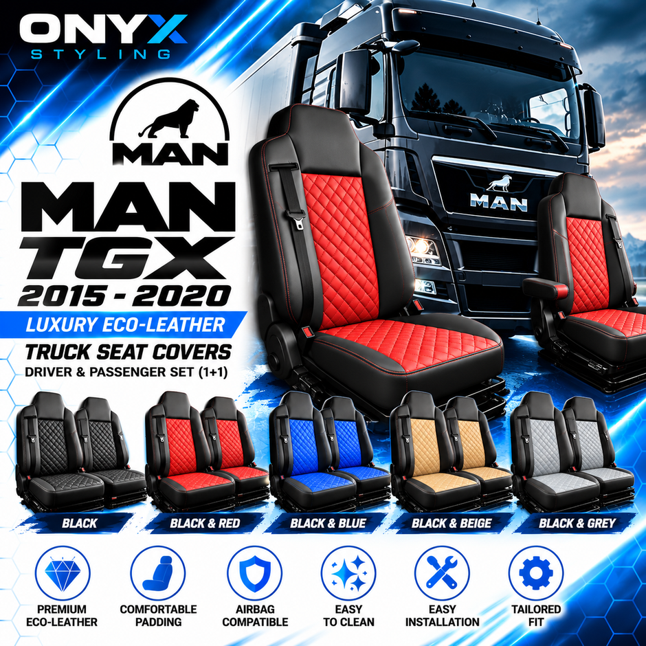 MAN TGX (2015–2020) Luxury Eco-Leather Seat Covers – Driver & Passenger Set