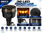 36 LED Smoked Lens Amber Warning Beacon – 19W | 7 Flash & Rotating Modes | ECE R65 | 12V/24V