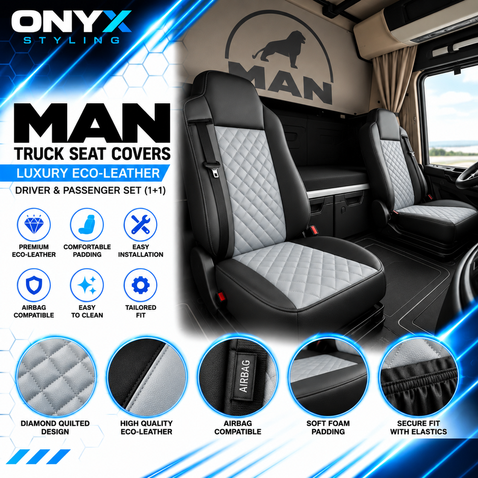 MAN TGX (2015–2020) Luxury Eco-Leather Seat Covers – Driver & Passenger Set