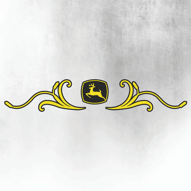John Deere Yellow & Black REAR WINDOW SWIRL - NEW STYLE