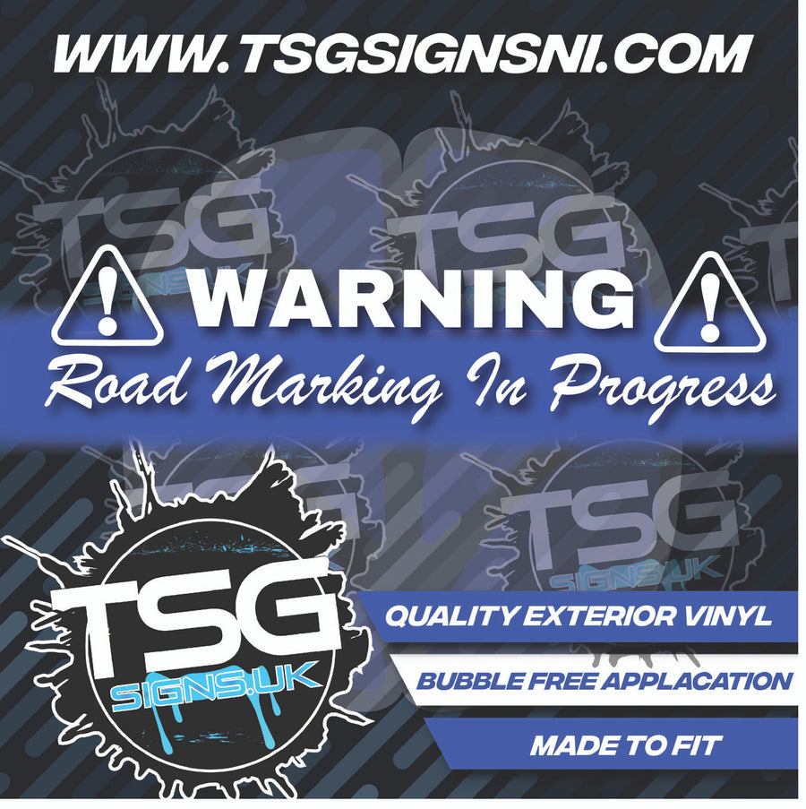 Warning Road Markings In Progress White - Style 31