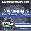 Warning Road Markings In Progress White - Style 31