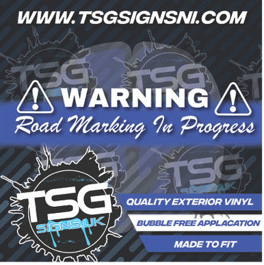 Warning Road Markings In Progress White - Style 31
