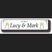 STYLE 21 WEDDING CHAMPAGNE GLASSES PERSONALISED SINGLE WEDDING PLATE