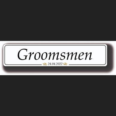 STYLE 22 WEDDING PERSONALISED GROOMSMEN WEDDING PLATE - SINGLE NUMBER PLATE