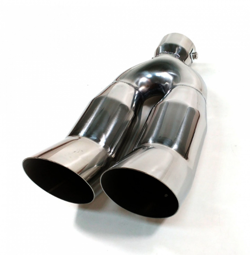 Universal Dual Chrome Exhaust Tip 62mm Inlet – Twin 60mm Outlet Tailpipe Upgrade