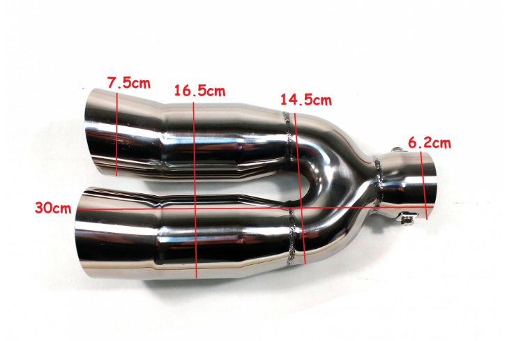 Universal Dual Chrome Exhaust Tip 62mm Inlet – Twin 60mm Outlet Tailpipe Upgrade