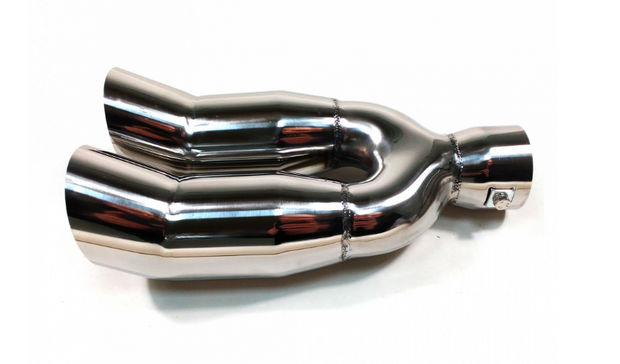 Universal Dual Chrome Exhaust Tip 62mm Inlet – Twin 60mm Outlet Tailpipe Upgrade