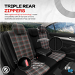 Eco Leather GTI Sports Seat Covers – Black with Red Stitching – Full Set Front & Rear – Universal Fit