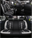 Luxury Eco Leather Seat Covers – Grey & Black Sport Design – Full Set Front & Rear – Universal Fit